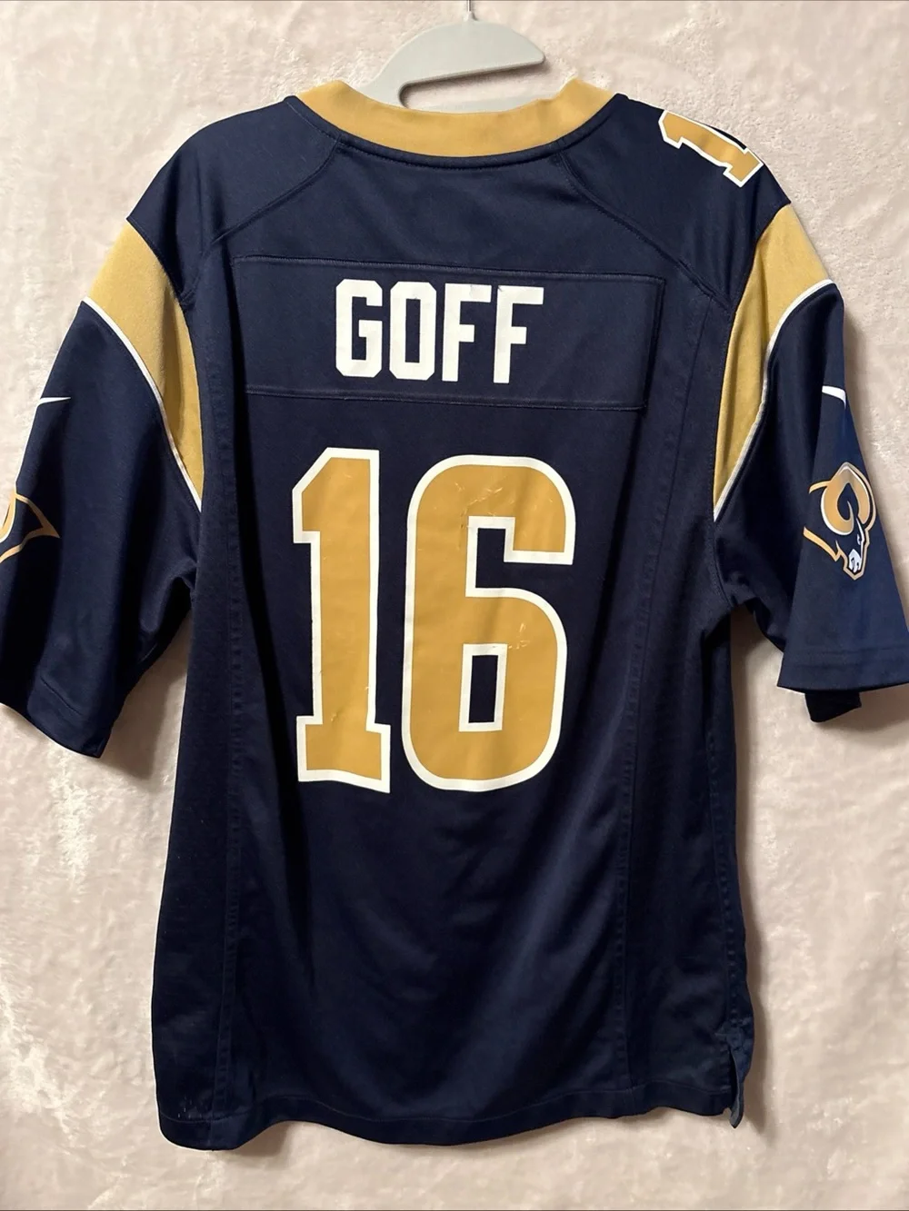 Nike Rams Navy and Gold #16 Football Jersey